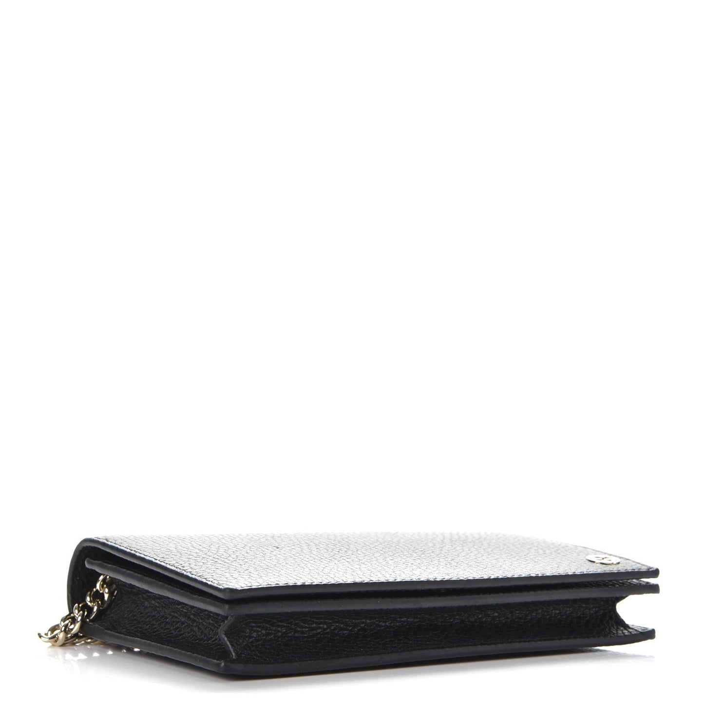 Dollar Calfskin Medium Betty Chain Wallet Black
