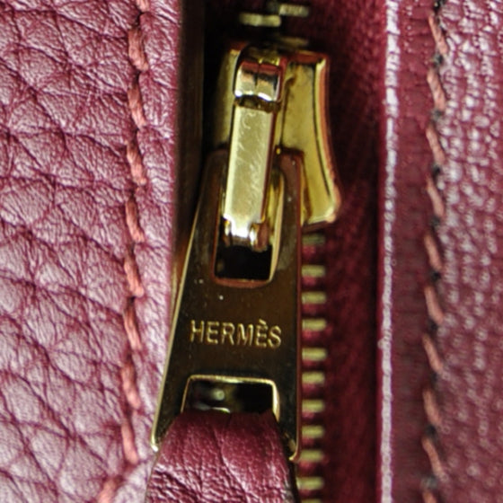 Hermes Taurillon Clemence Birkin 35 Rubis Red 5 of 5