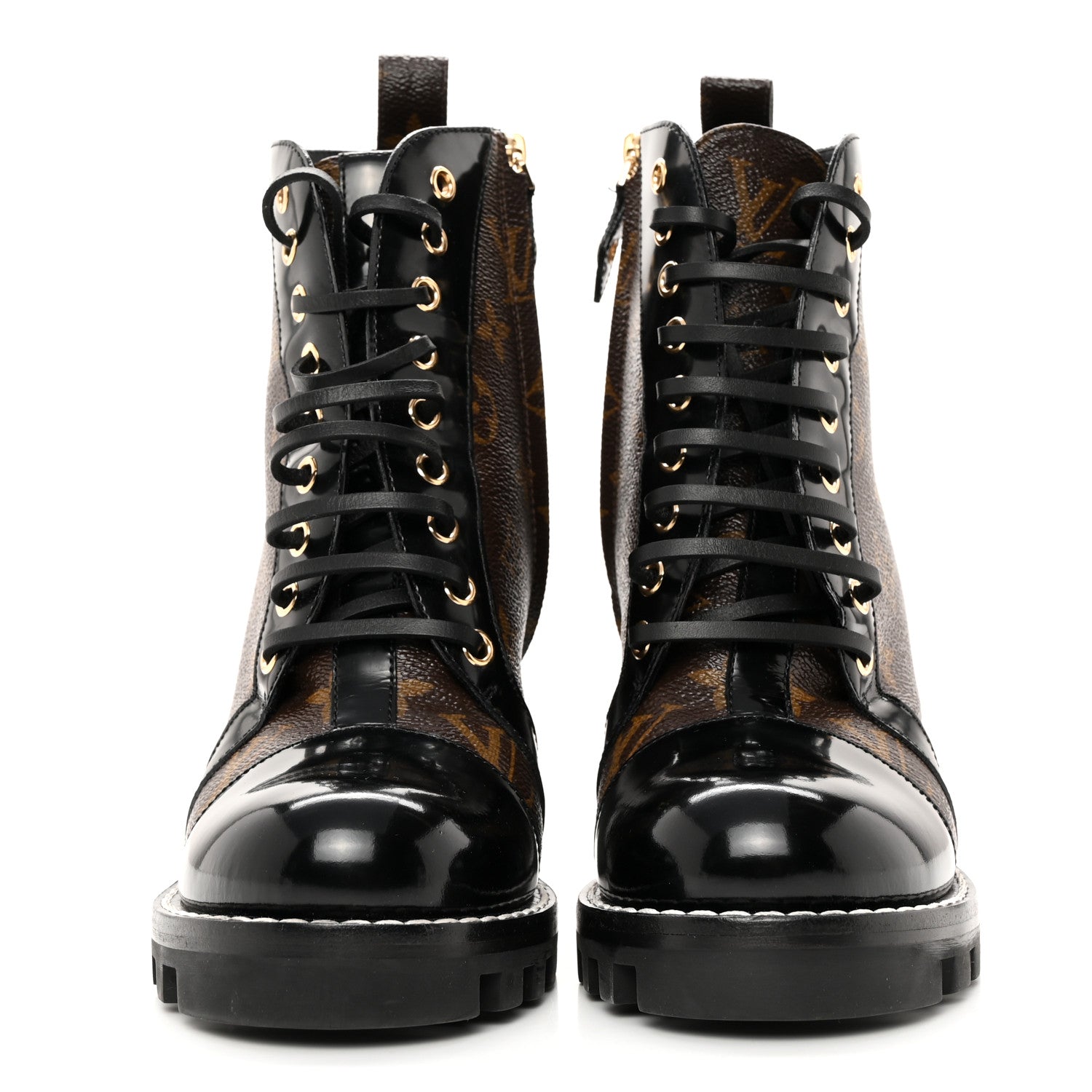 Louis Vuitton Patent Calfskin Monogram Star Trail Ankle Boots 38 Black 2 of 11