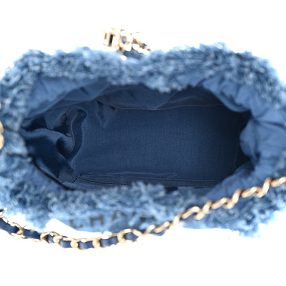 Chanel Denim Quilted Small Mood Bucket With Chain Blue Multicolor 5 of 11