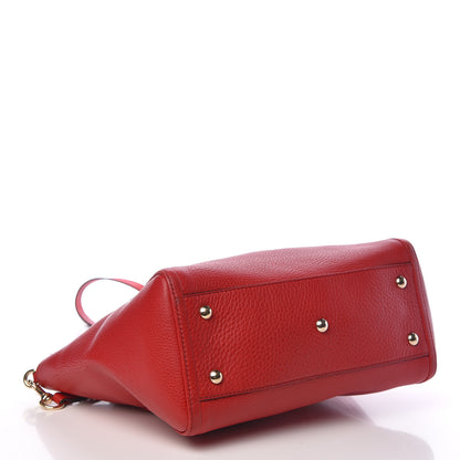 Gucci Pebbled Calfskin Small Soho Top Handle Bag Red 4 of 12