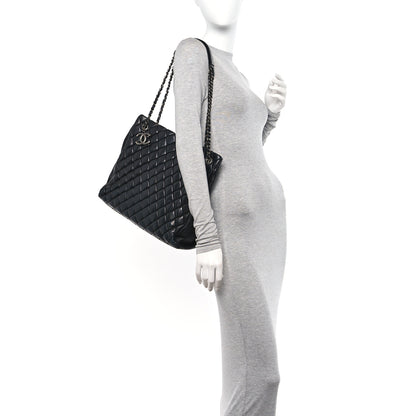 Chanel Lambskin Quilted Medium New Bubble North South Tote Black 2 of 16