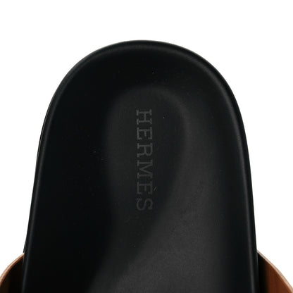 Hermes Calfskin Womens Chypre Sandals 37 Gold 7 of 9