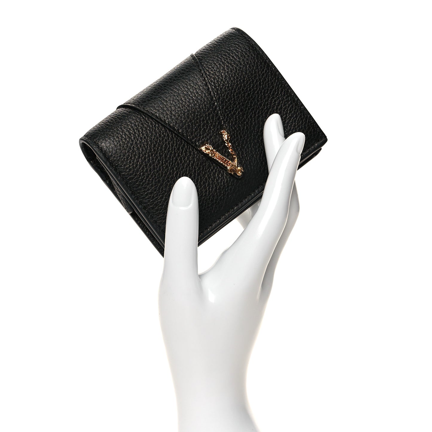 Grained Calfskin Virtus Bifold Wallet Black
