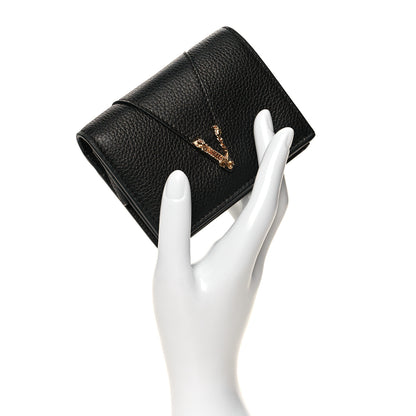Versace Grained Calfskin Virtus Bifold Wallet Black 2 of 7
