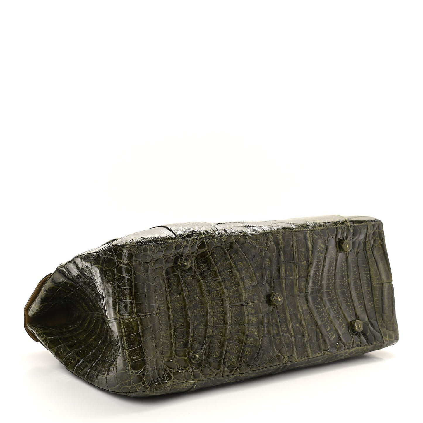 Crocodile Double Handle Satchel Green