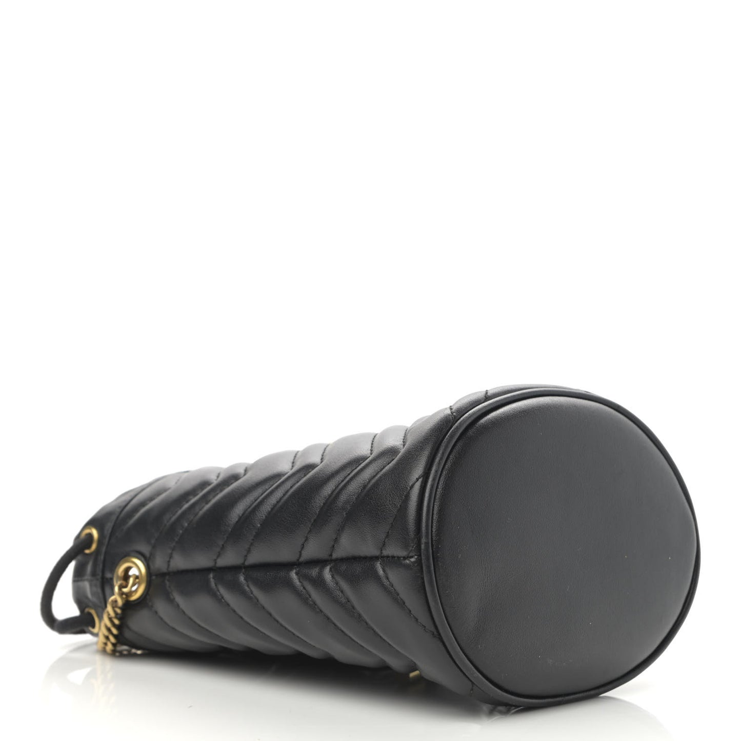 Calfskin Matelasse Mini GG Marmont 2.0 Bucket Bag Black
