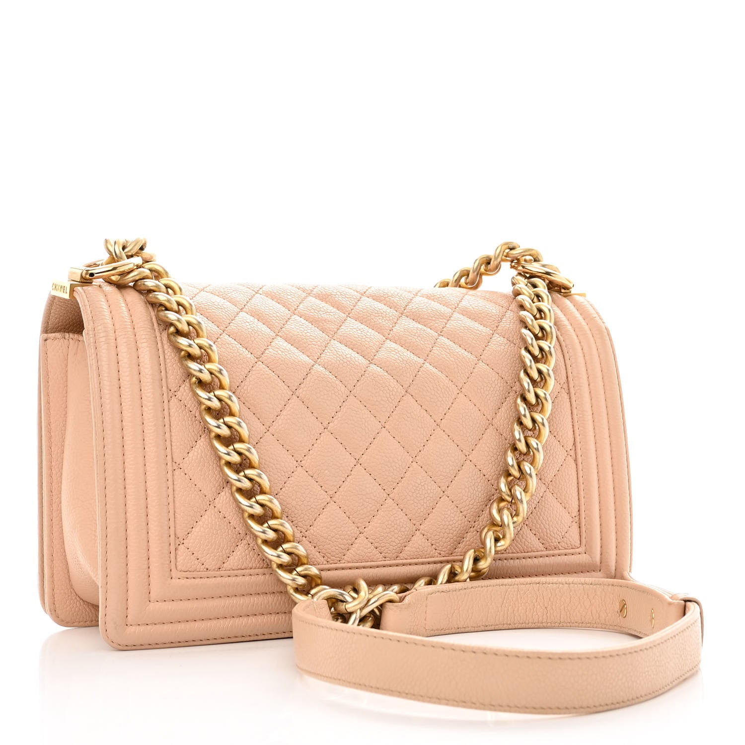 Chanel Caviar Quilted Medium Boy Flap Beige 3 of 11