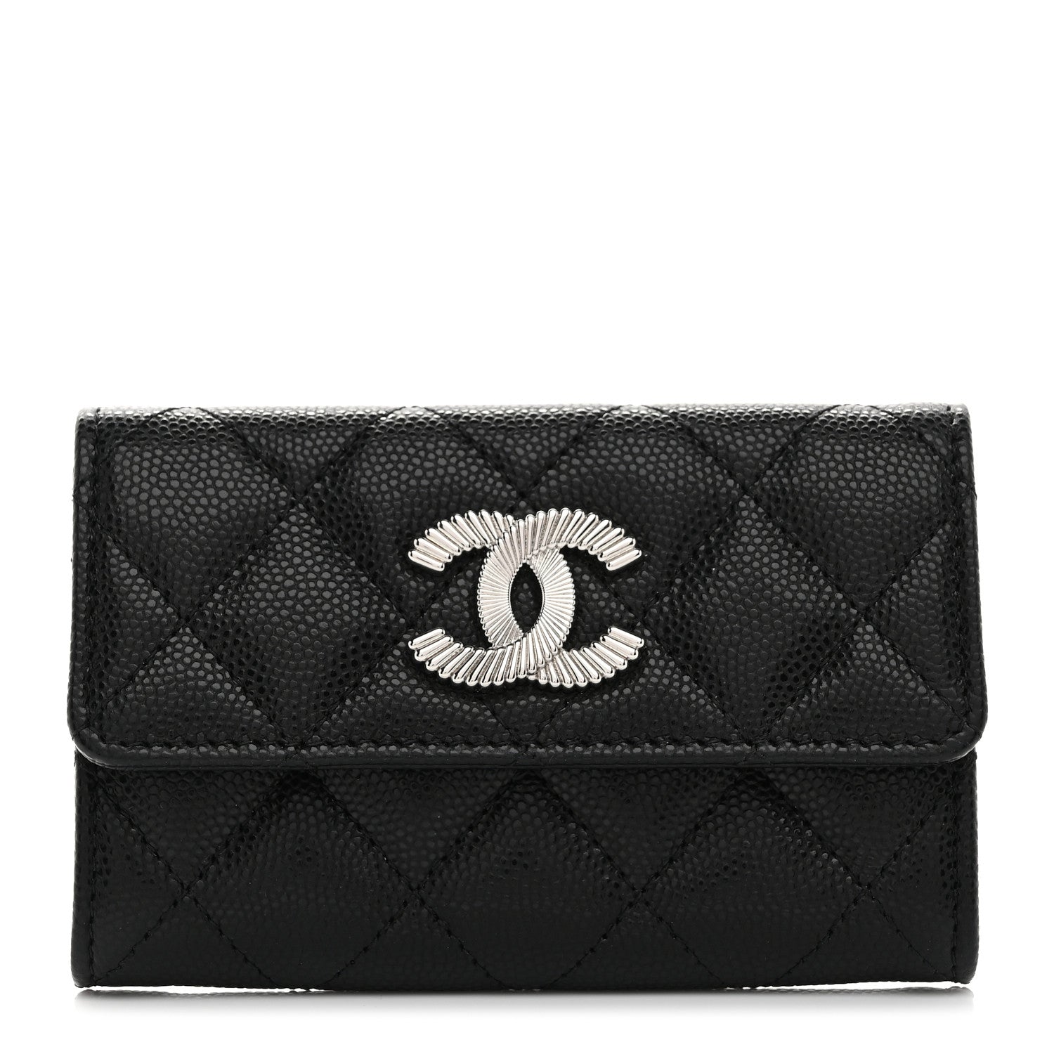 Chanel Caviar Quilted CC Flap Card Holder Black 1 of 9