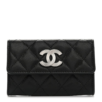 Chanel Caviar Quilted CC Flap Card Holder Black 1 of 9