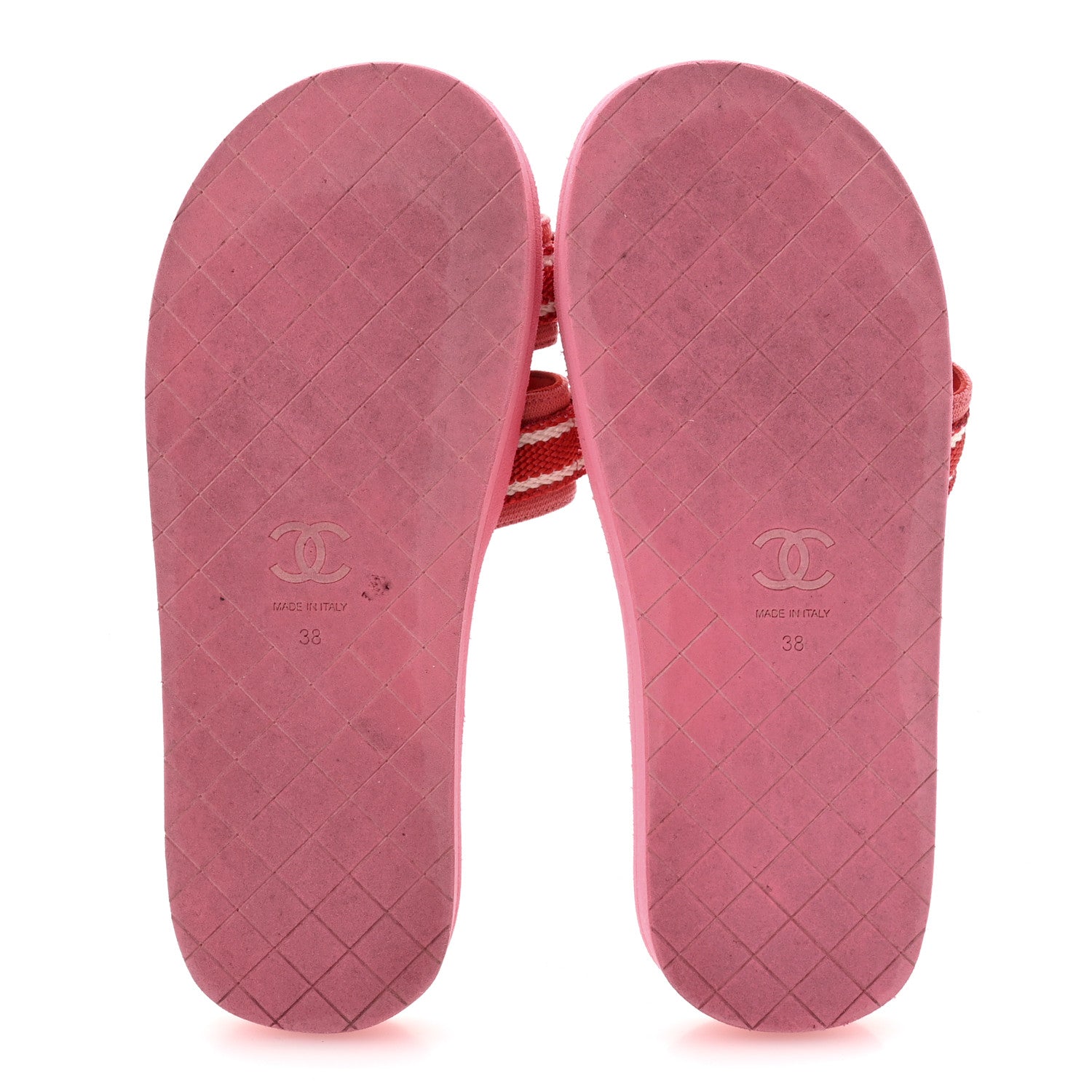 Chanel Fabric Rubber Coco Slides 38 Red 6 of 11