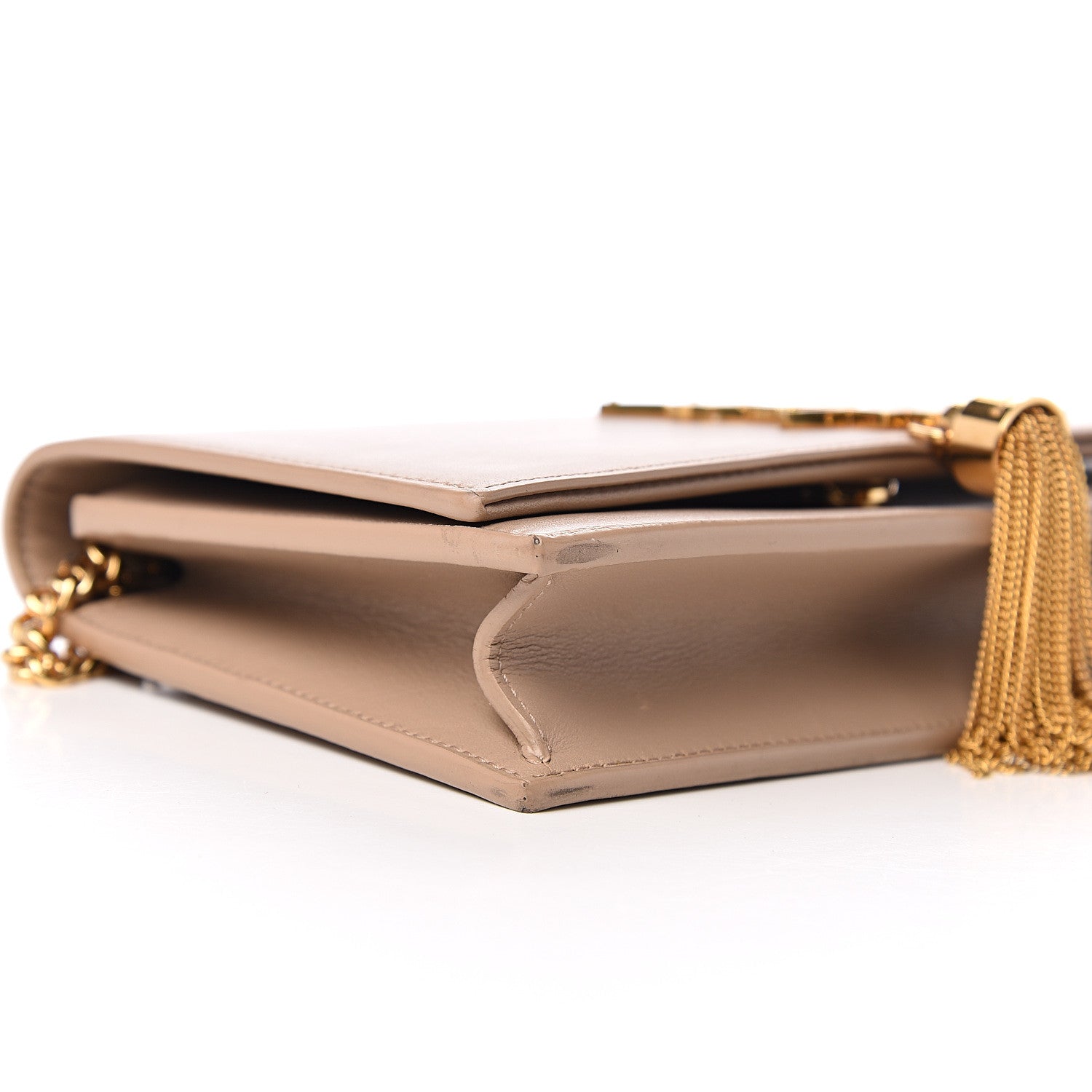 Saint Laurent Smooth Calfskin Classic Monogram Kate Tassel Chain Wallet Nude Powder 8 of 10