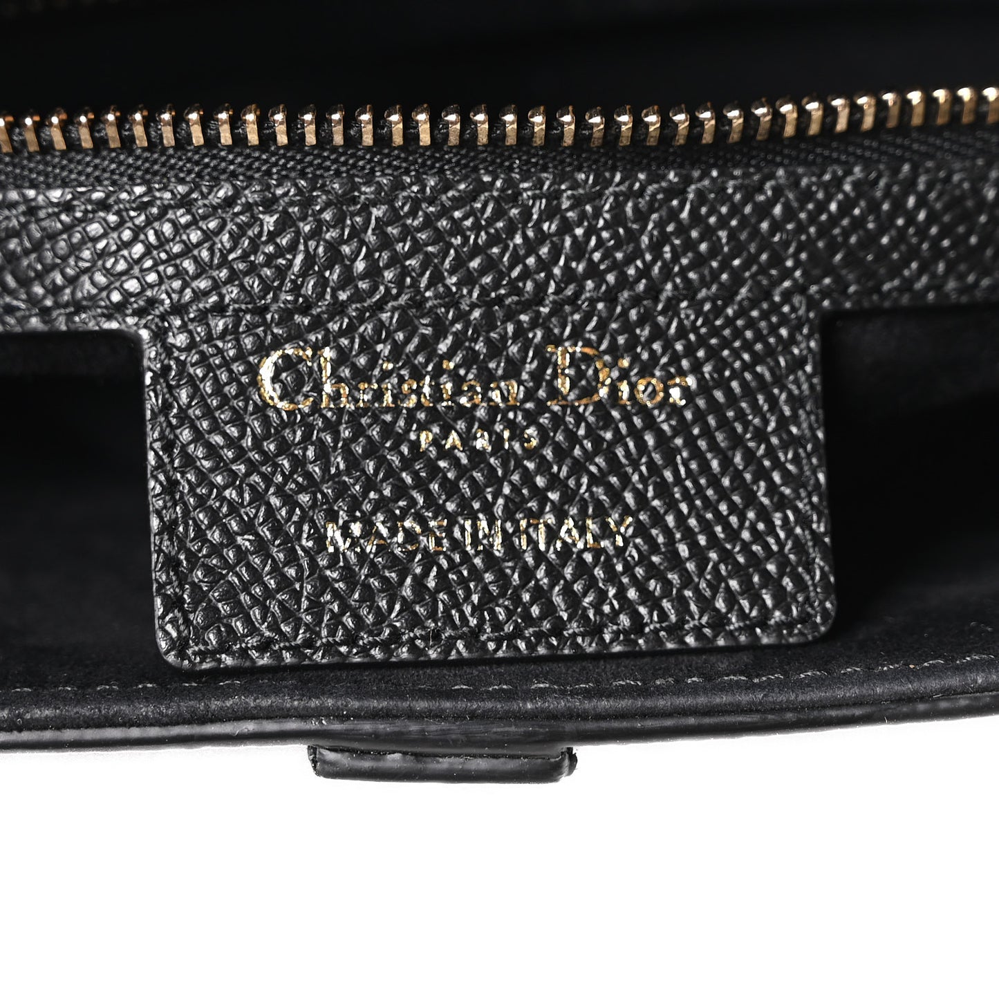 Grained Calfskin Saddle Bag With Strap Black