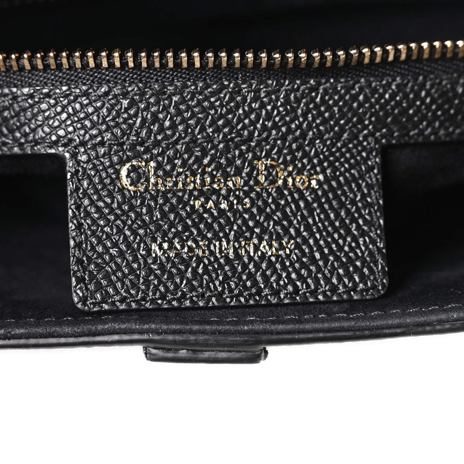 Christian Dior Grained Calfskin Saddle Bag With Strap Black 6 of 10