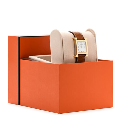 Hermes Stainless Steel Epsom 26mm Heure H Hour Quartz Watch Gold 6 of 6