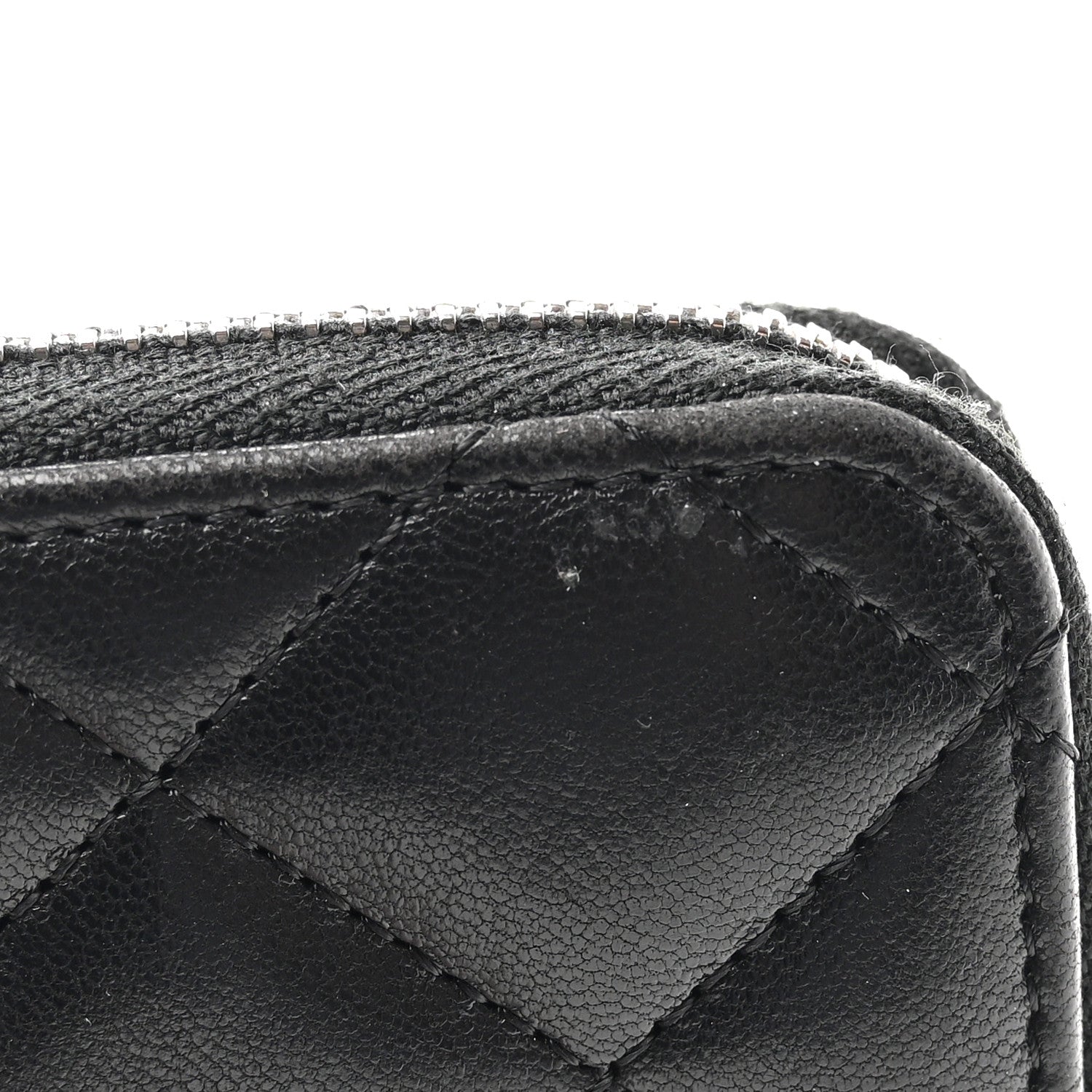 Chanel Lambskin Quilted Medium Zip Around Wallet Black 9 of 10