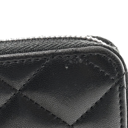 Chanel Lambskin Quilted Medium Zip Around Wallet Black 9 of 10