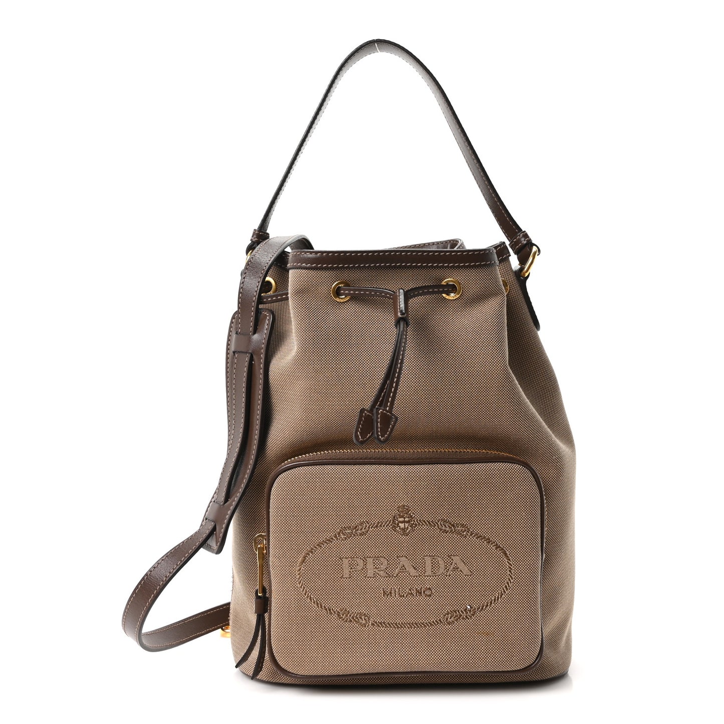 Jacquard Logo Mini Bucket Crossbody Bag Corda Bruciato