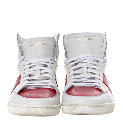 Saint Laurent Calfskin Court Classic SL/10H High Top Sneakers 43 White Red 2 of 25