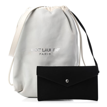 Saint Laurent Lambskin Teddy Drawstring Bag White 1 of 4
