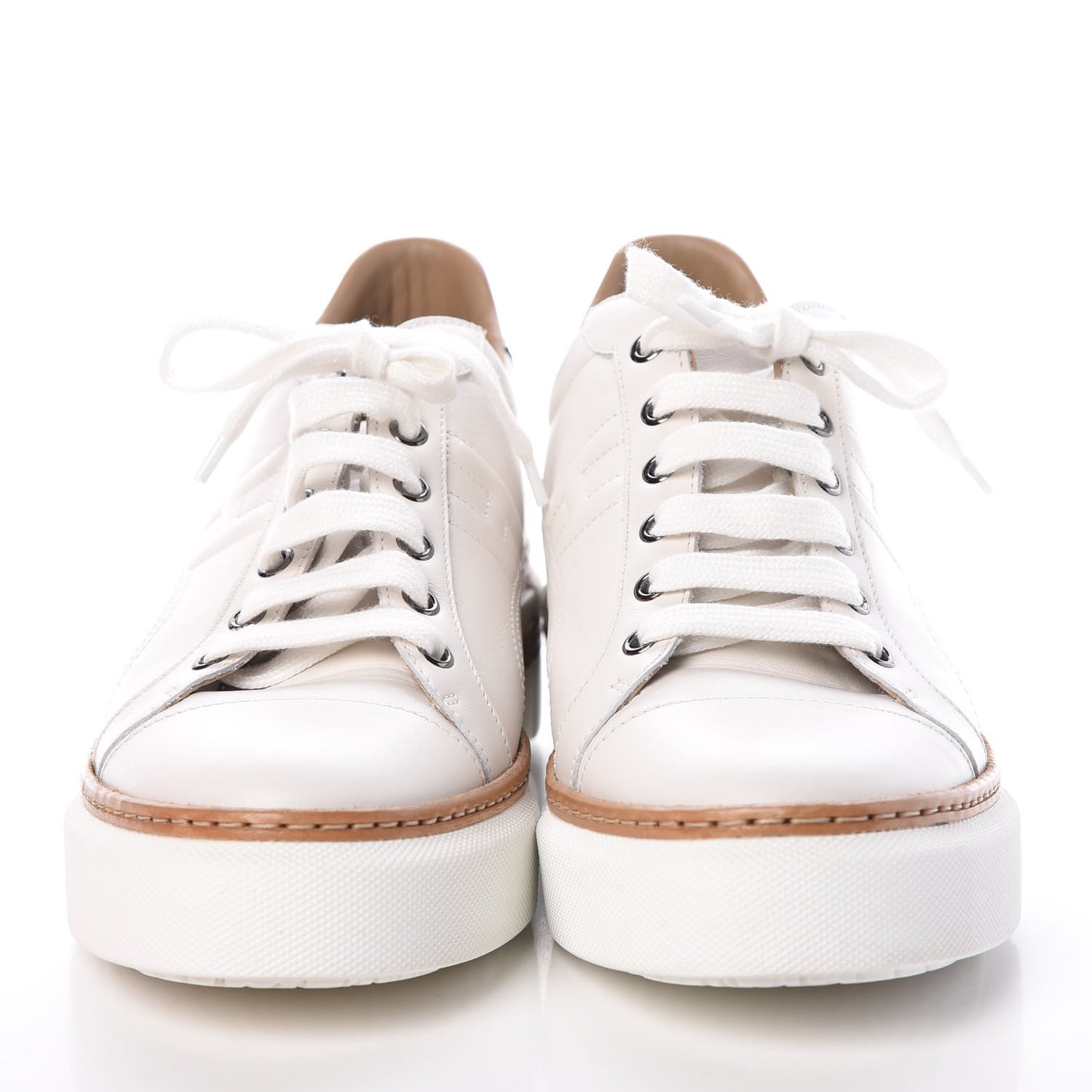 Calfskin Polo Sneakers 40 White