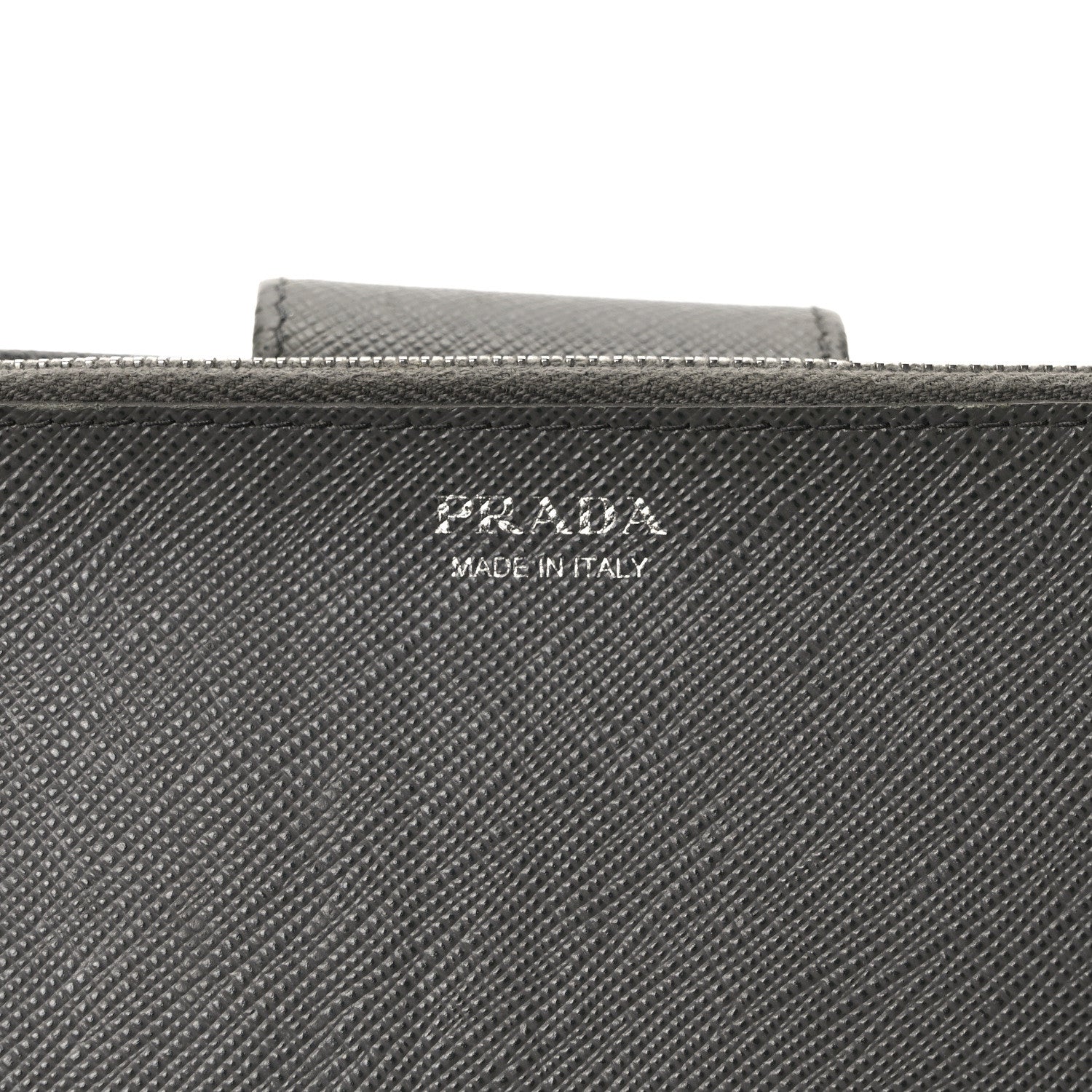 Prada Saffiano Metal Medium Wallet Grey 6 of 9