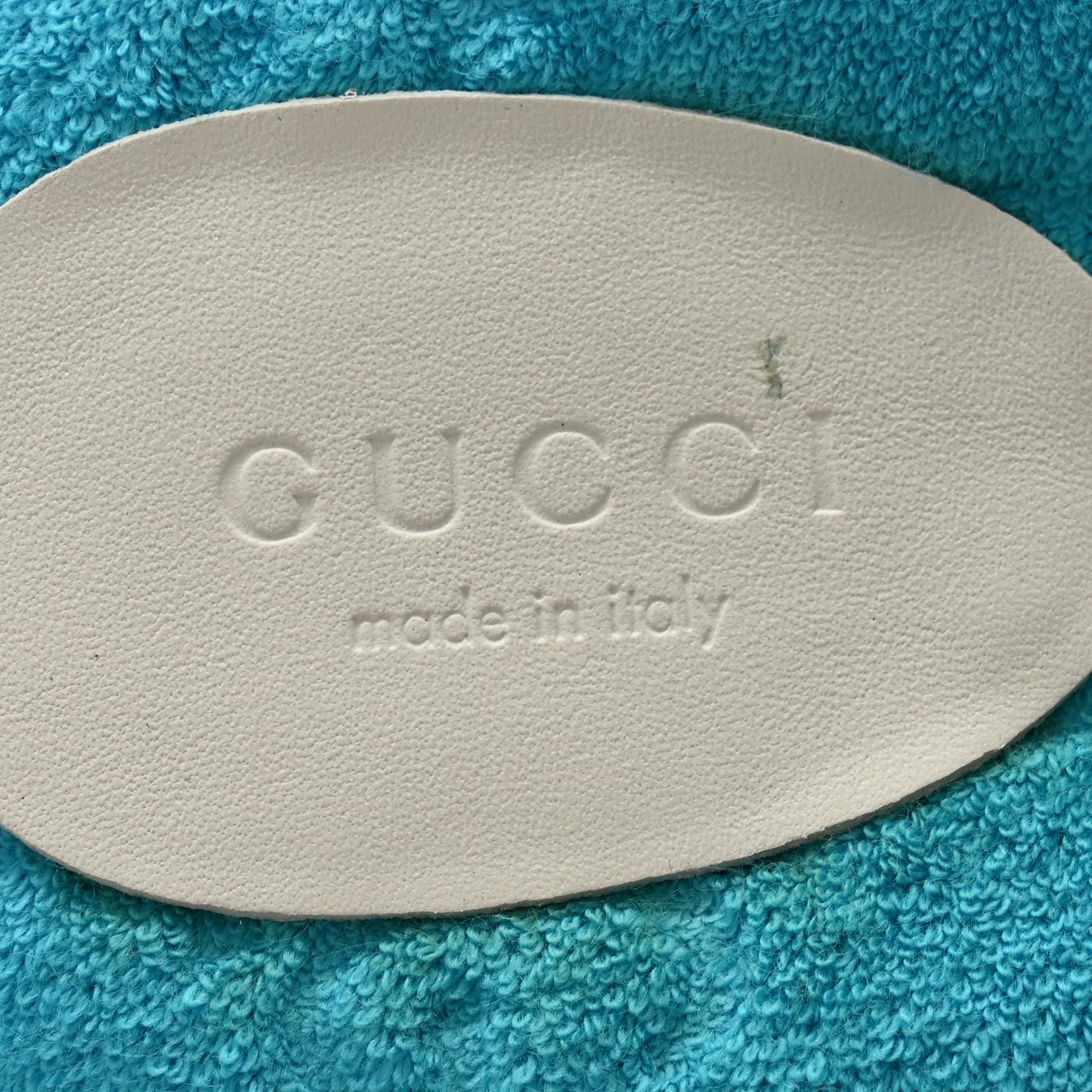 Terry Cloth GG Monogram Angelina Platform 55mm Slide Sandals 37.5 Azure