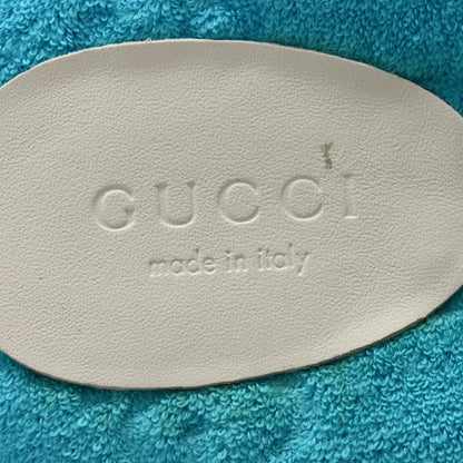 Gucci Terry Cloth GG Monogram Angelina Platform 55mm Slide Sandals 37.5 Azure 7 of 11