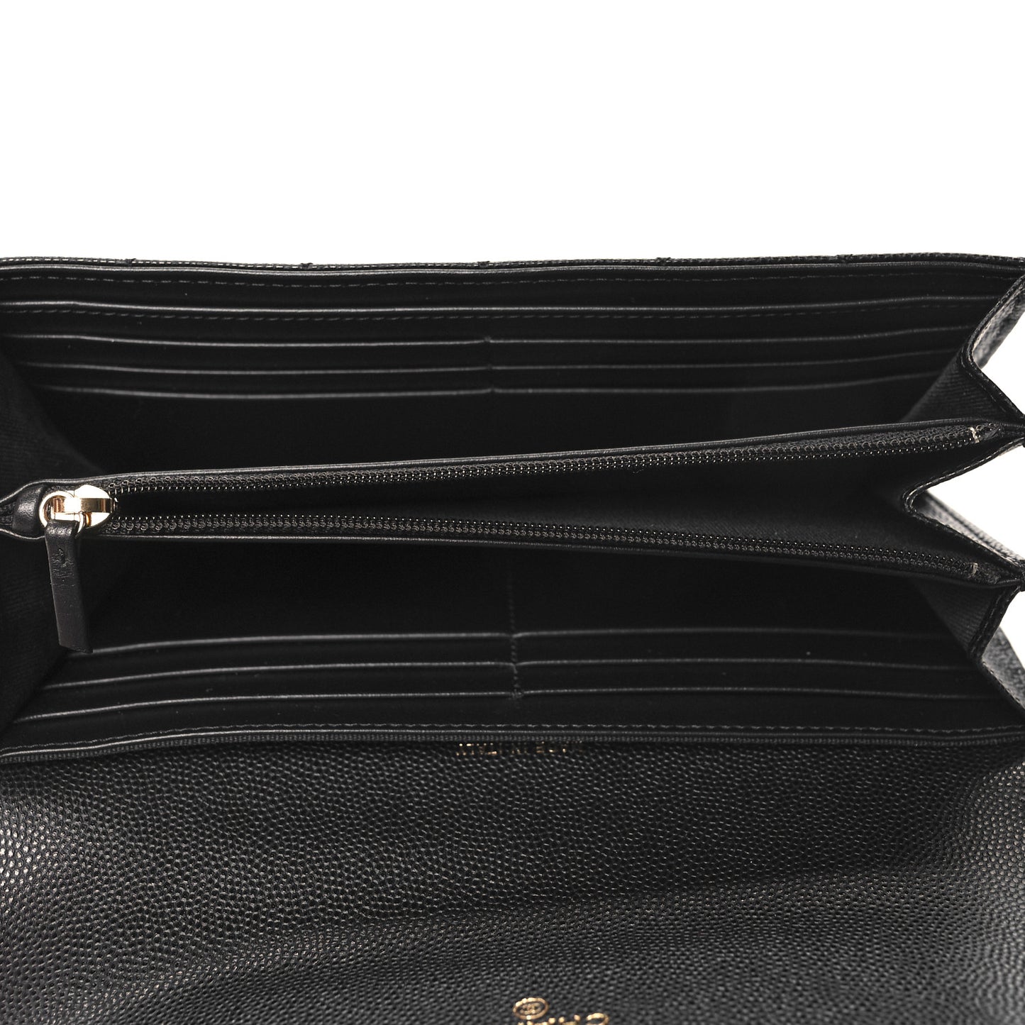 Caviar Quilted Large Boy Gusset Flap Wallet Black
