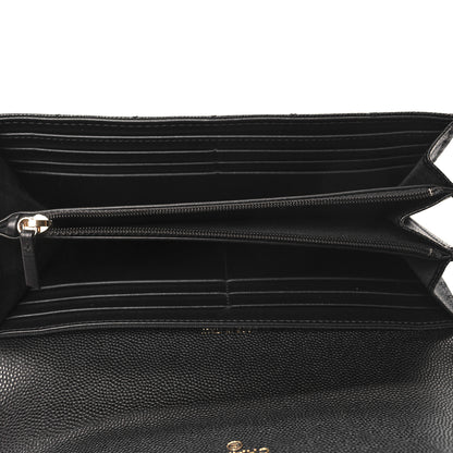 Chanel Caviar Quilted Large Boy Gusset Flap Wallet Black 5 of 9