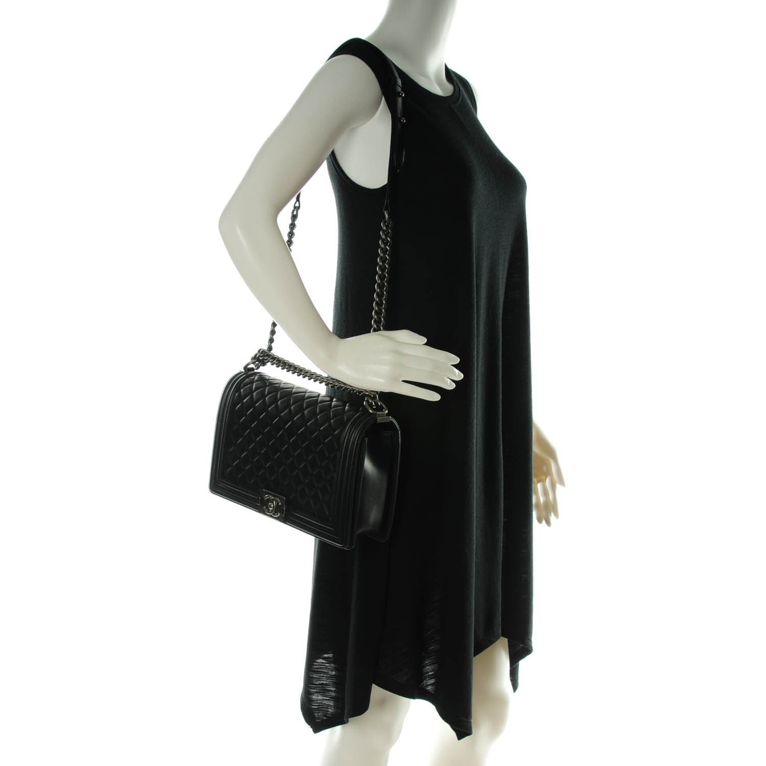 Chanel Lambskin Quilted New Medium Boy Flap Black 2 of 7