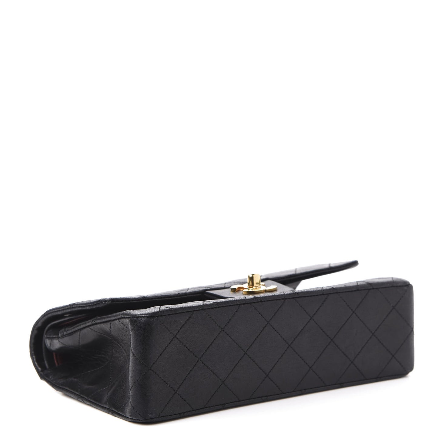 Lambskin Quilted Small Double Flap Black