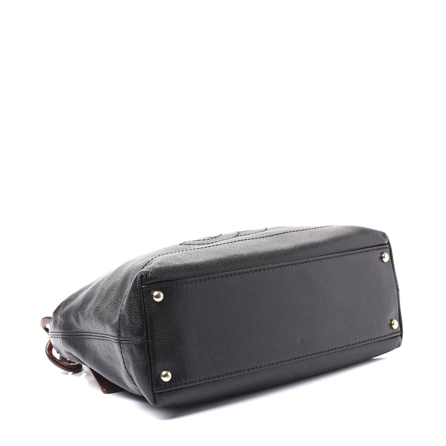 Caviar CC Wood Chain Hobo Black