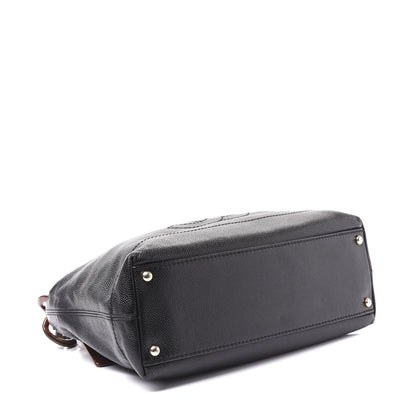 Chanel Caviar CC Wood Chain Hobo Black 3 of 14
