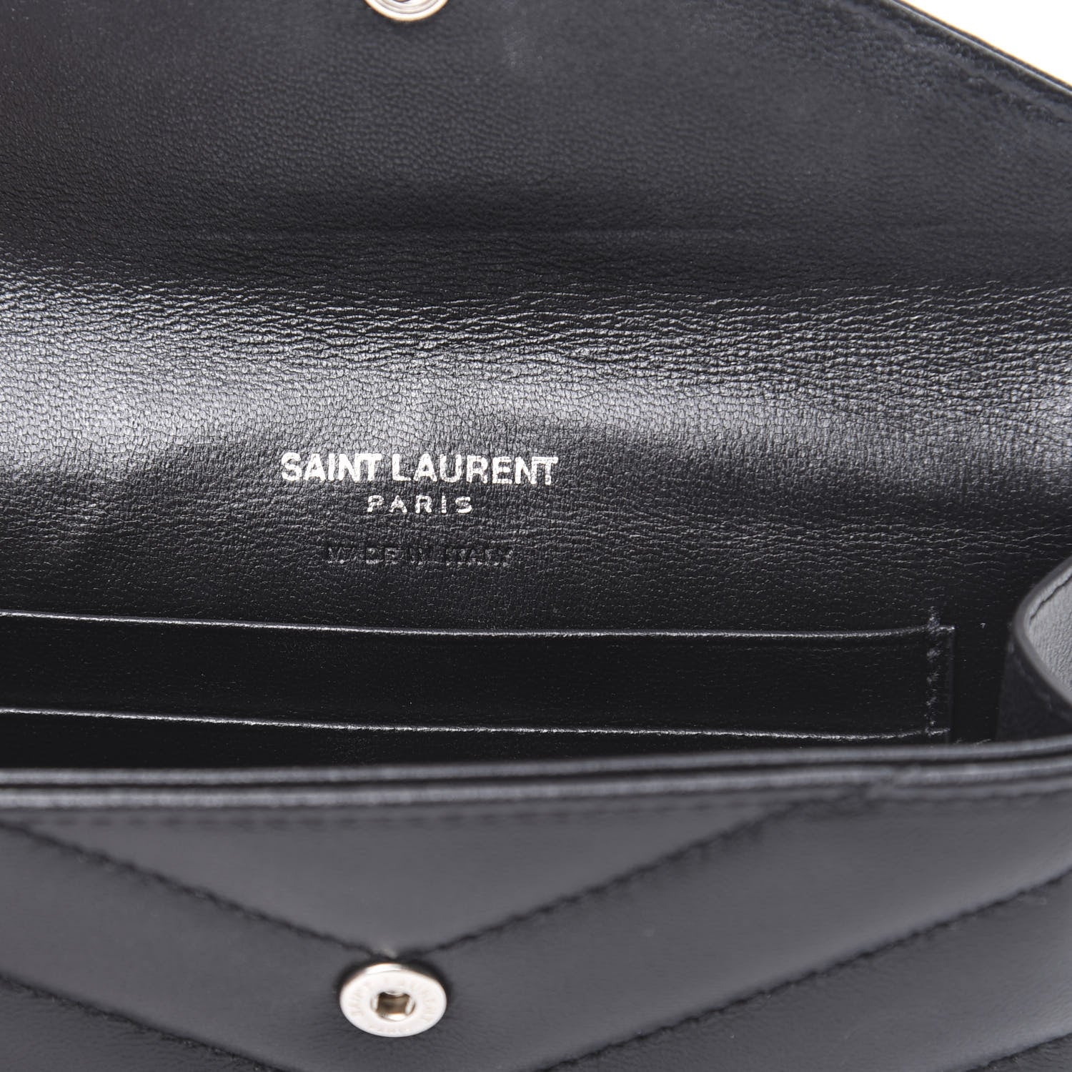 Saint Laurent Lambskin Y Quilted Monogram Small Loulou Envelope Wallet Black 6 of 8