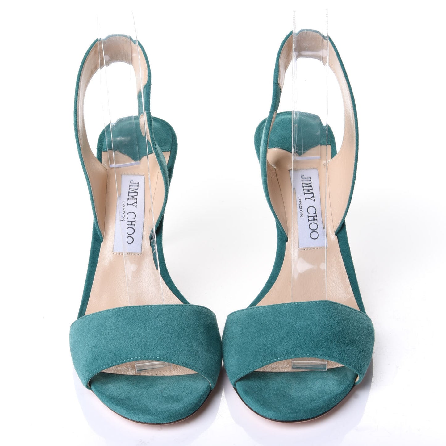 Suede Peep Toe Sandals 39.5 Emerald
