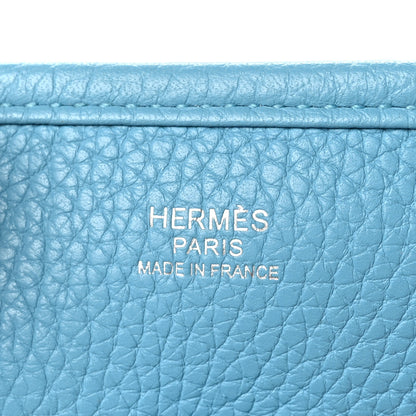 Hermes Taurillon Clemence Evelyne III PM Bleu Du Nord 7 of 10