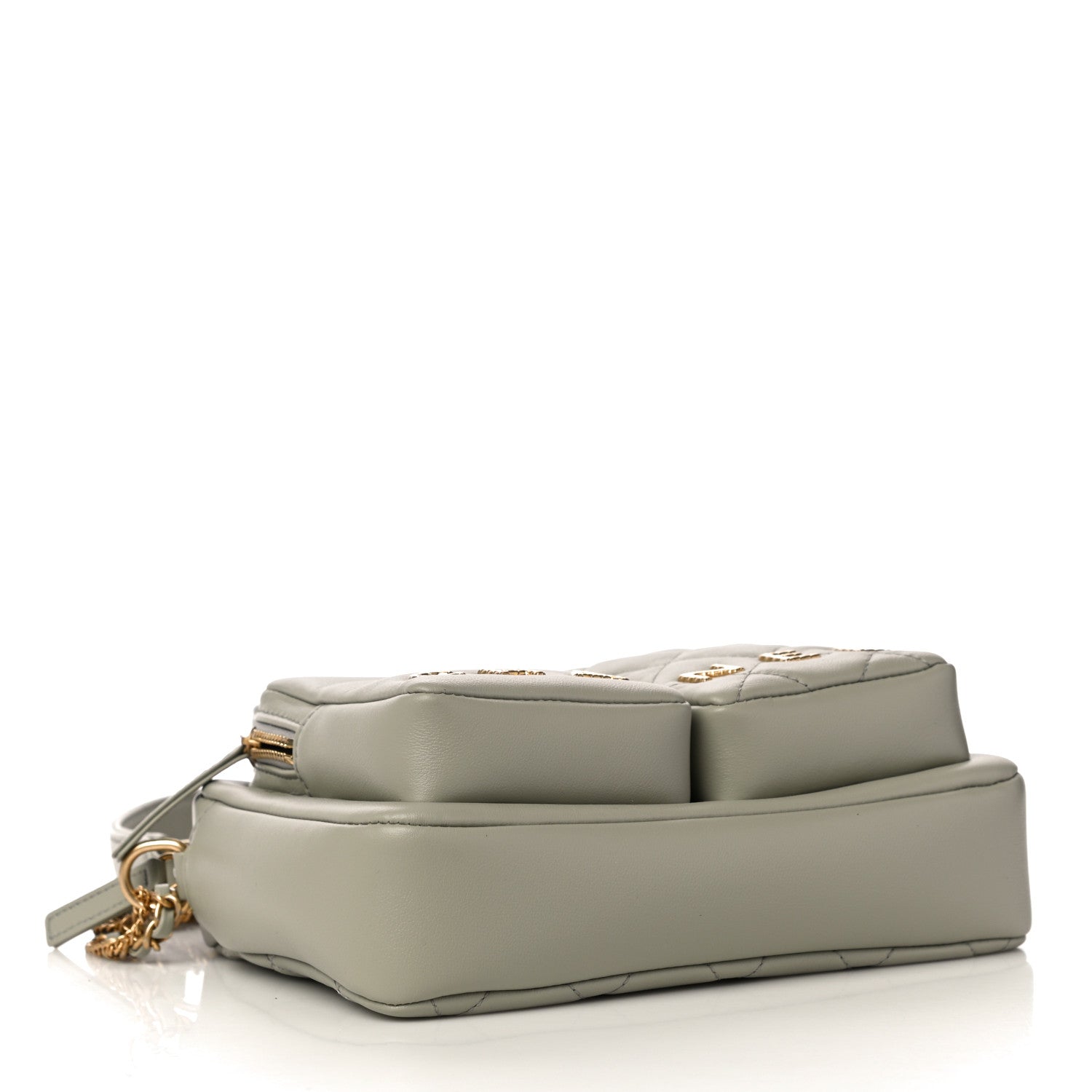 Chanel Calfskin Quilted Small Camera Case Grey 4 of 10