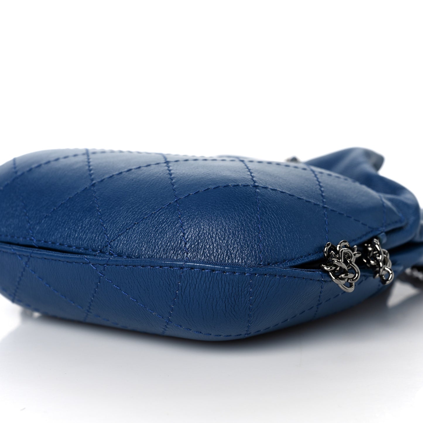 Calfskin Quilted Small Gabrielle Bucket Dark Blue