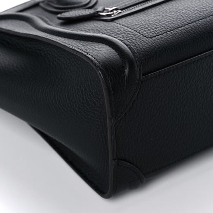 Celine Drummed Calfskin Nano Luggage Black 8 of 9
