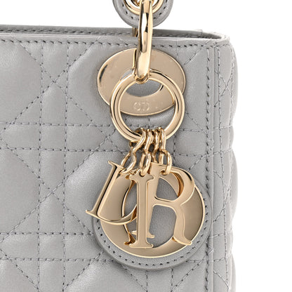 Christian Dior Metallic Lambskin Cannage Mini Lady Dior Grey 7 of 10