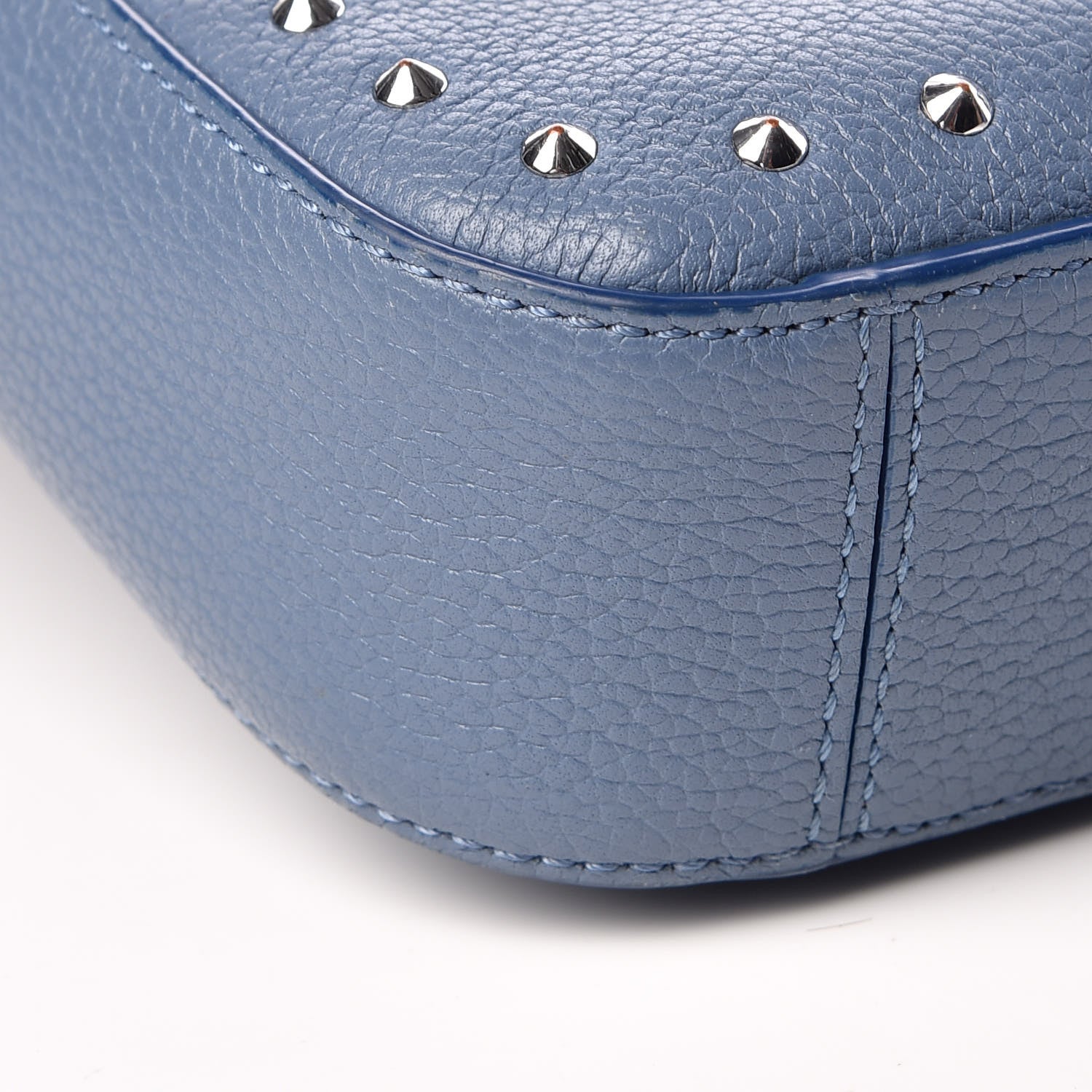 MCM Calfskin Studded Medium Kasion Park Avenue Crossbody Luft Blue 8 of 10