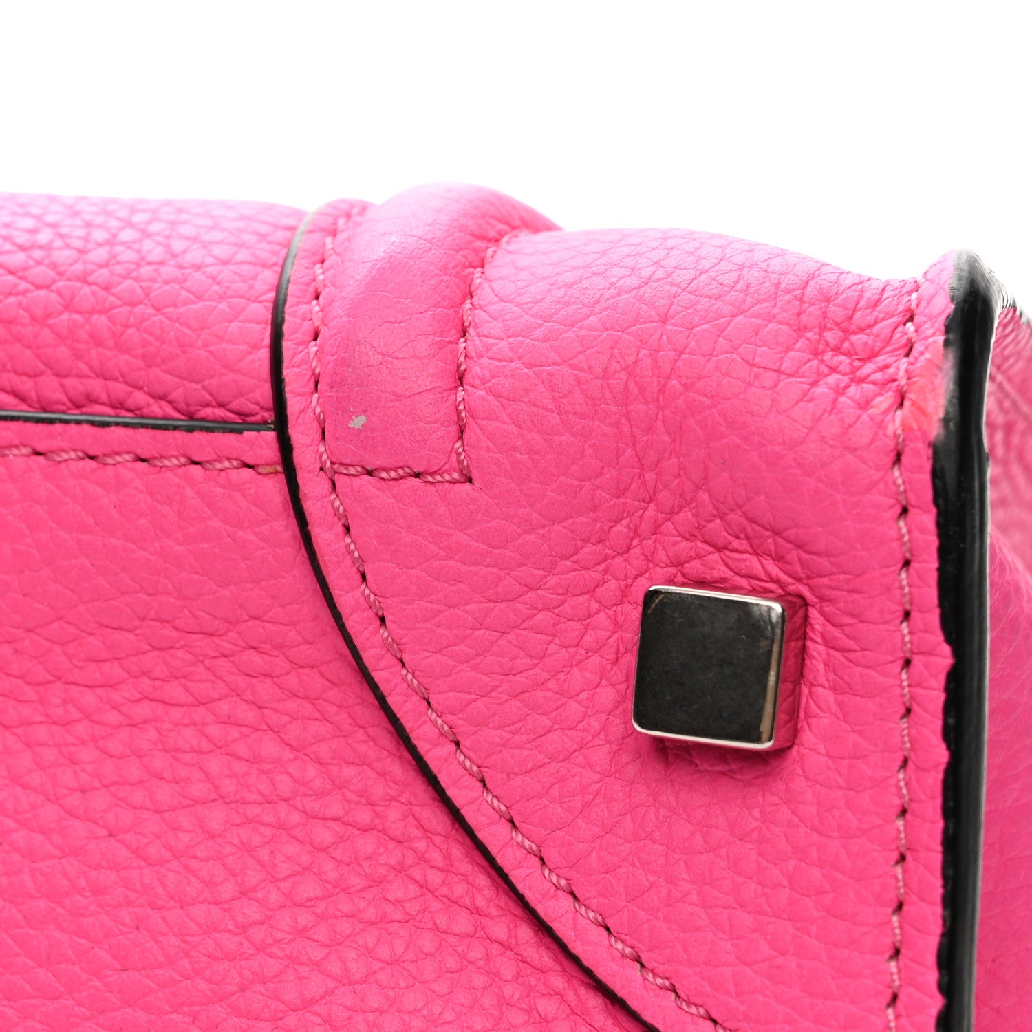 Celine Drummed Calfskin Mini Luggage Fluo Pink 10 of 12