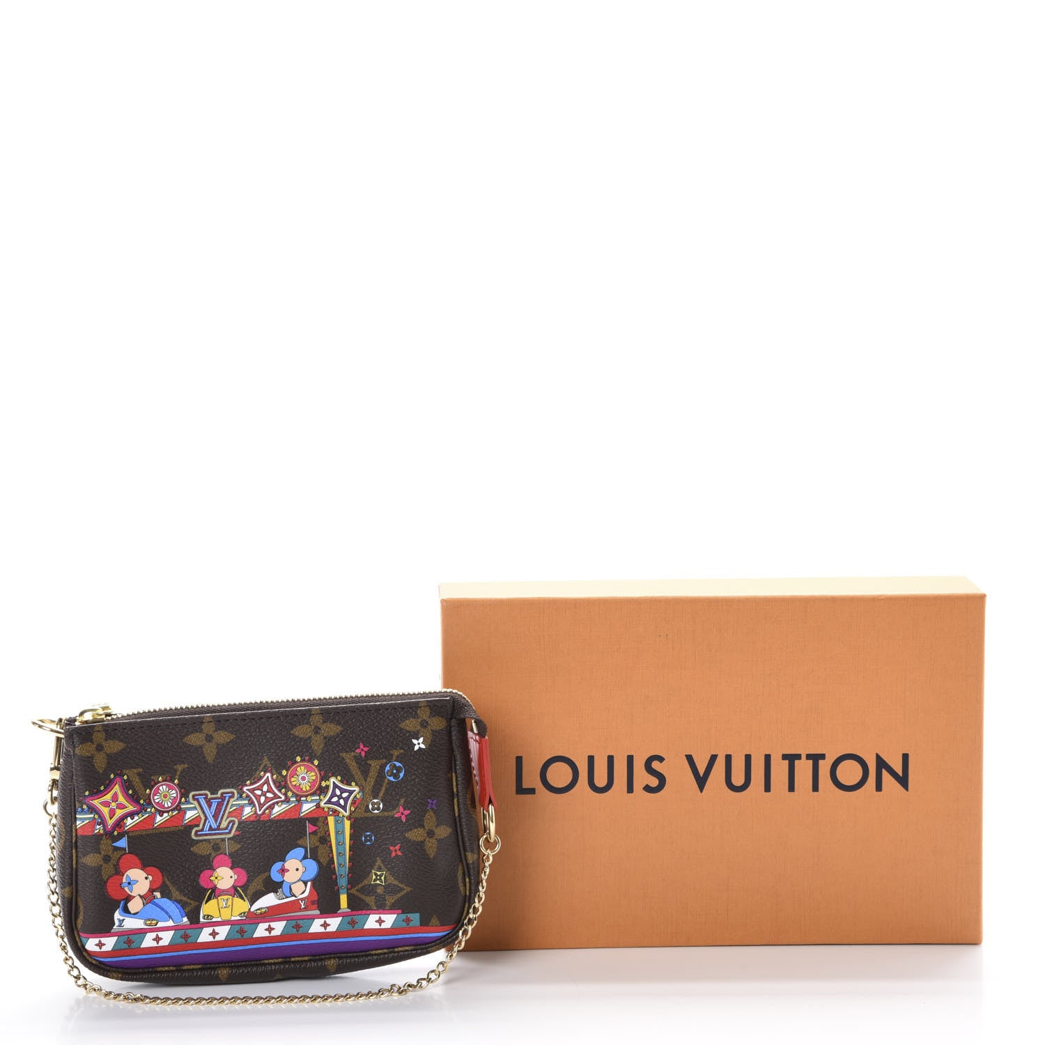 Louis Vuitton Monogram 2020 Christmas Animation Bumper Cars Mini Pochette Accessories Coquelicot 10 of 10