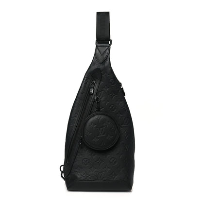 Louis Vuitton Calfskin Shadow Monogram Duo Slingbag Black 1 of 11