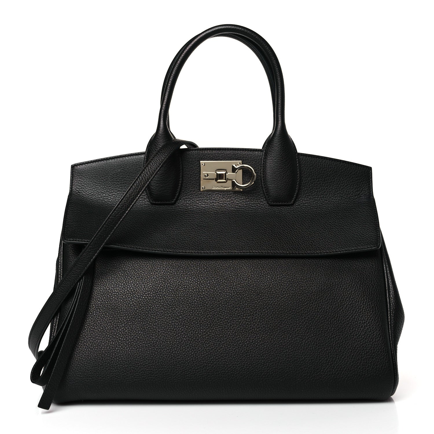 Salvatore Ferragamo Calfskin Large The Studio Bag Black 3 of 9