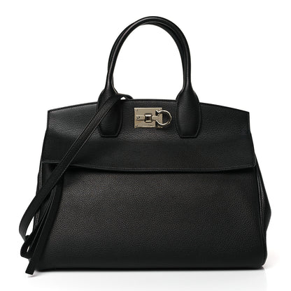 Salvatore Ferragamo Calfskin Large The Studio Bag Black 3 of 9