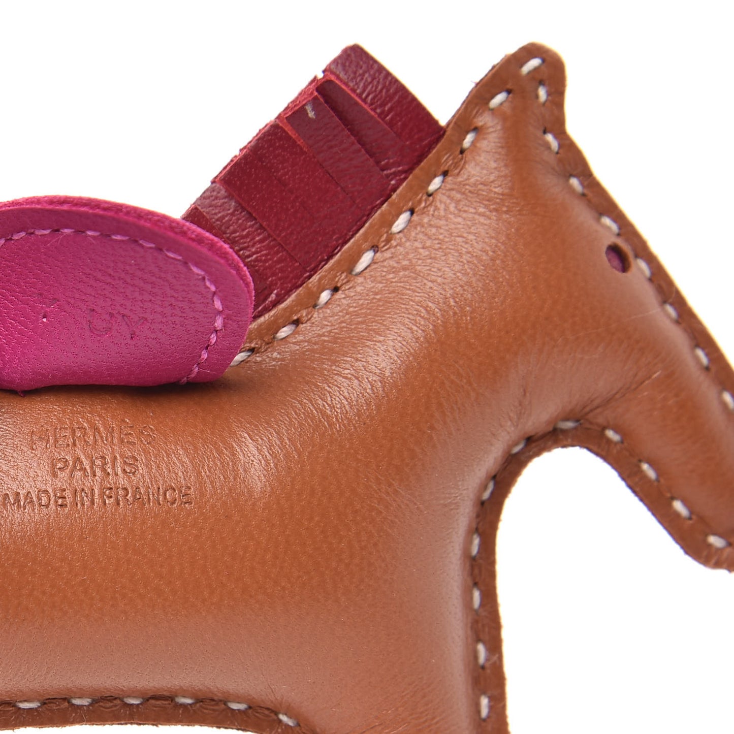 Milo Lambskin Grigri Rodeo Horse Bag Charm PM Gold Rubis Rose Poupre