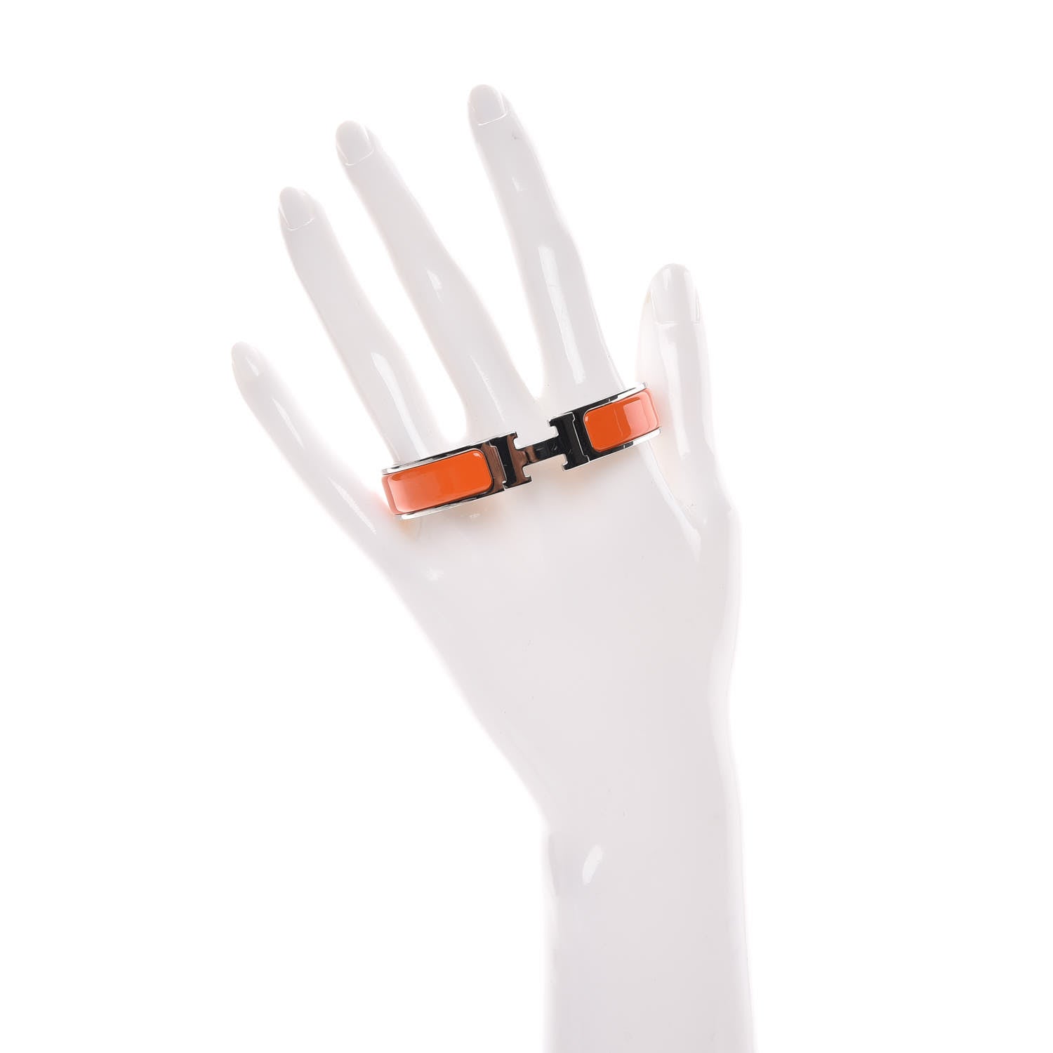 Hermes Enamel Narrow Clic Clac H Bracelet PM Orange 2 of 6