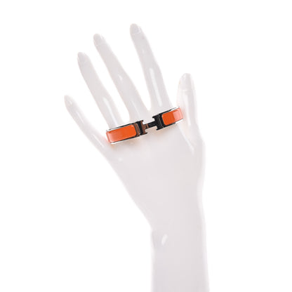 Hermes Enamel Narrow Clic Clac H Bracelet PM Orange 2 of 6